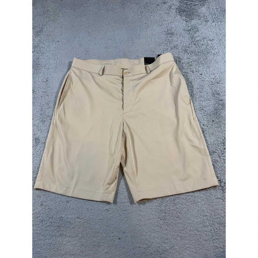 Slazenger Mens Core Short Golf Shorts 34 Khaki Wicking Stretch Performance